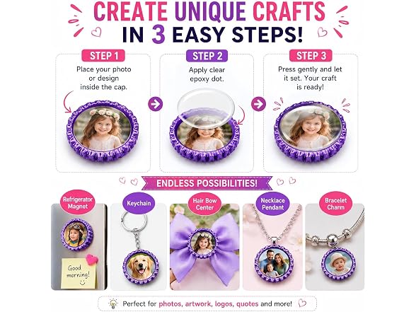 Btl Caps for Crafts 100 Pack Flat Crown Caps - Gallery 4
