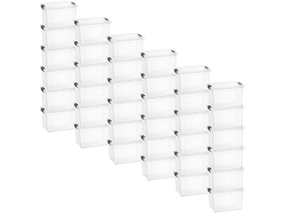 Superio Clear Storage Box with Lid, 2.5 Quart 36 Pack