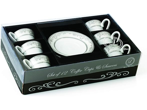 Lorren Home Trends Juliette-6 Espresso or Demitasse Cups