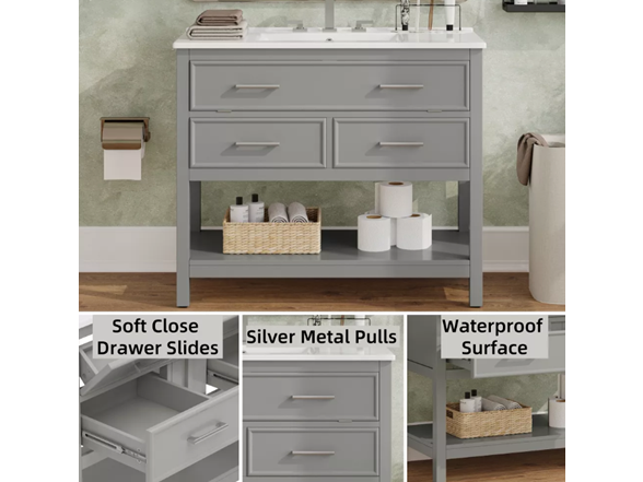 Christopher Knight Home Lowell Contemporary 36" Vanity