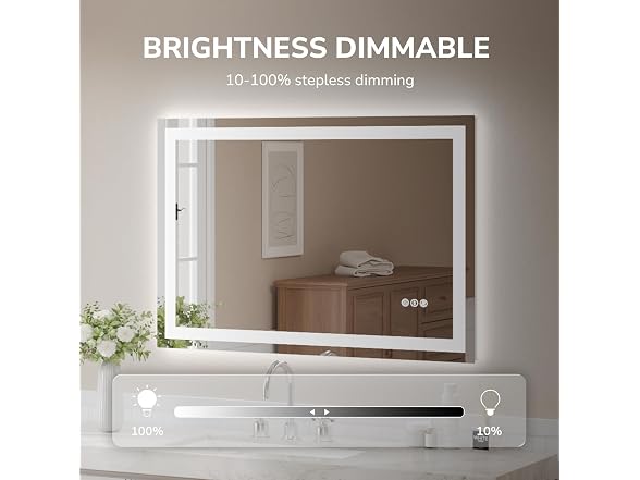 USHOWER LED Bathroom Mirror 48x32 Inch