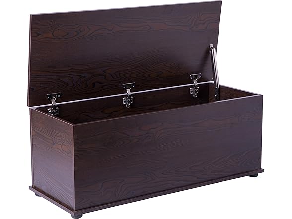 Basicwise Wooden End of Bed Storage Chest Brown