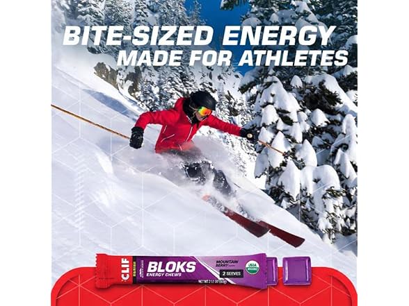 18CT CLIF BLOKS - Mountain Berry Flavor - Energy Chews