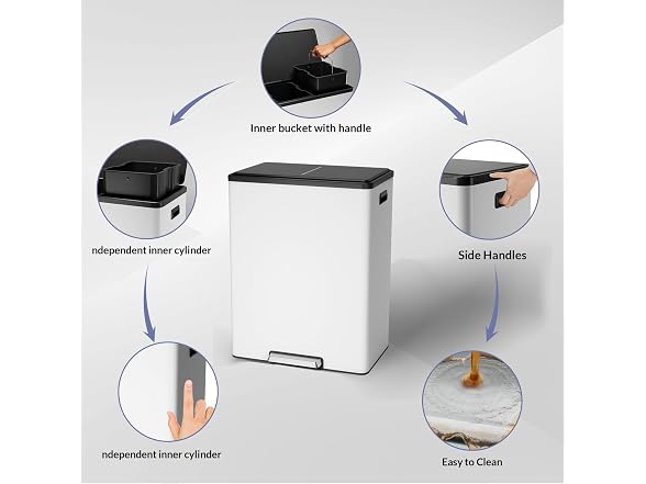 OUTLANE 16 Gal Step-On Recycling Bin