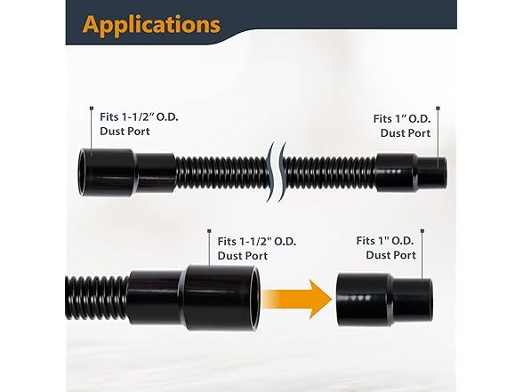 POWERTEC 70356 10 ft. Vacuum Hose Dust C