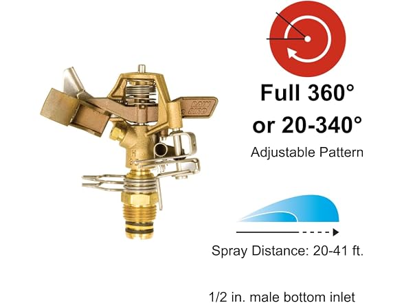 Rain Bird 25PJDAC Brass Impact Sprinkler