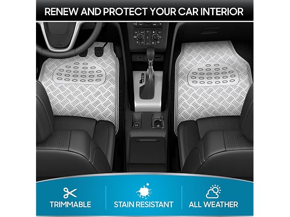 BDK Metallic Chrome Car Floor Mats