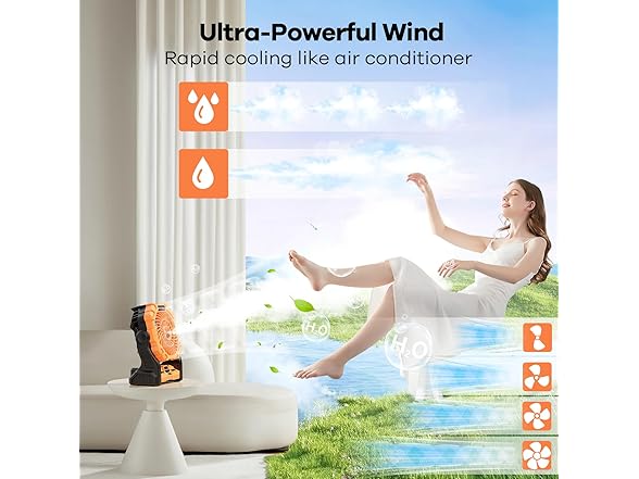 BAIWU Portable Misting Fan with Light