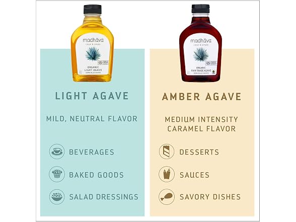 6PK MADHAVA Organic Light Agave, 100% Pure Organic