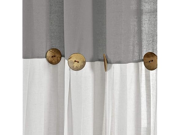 Lush Decor Linen Button Window Curtain Panel