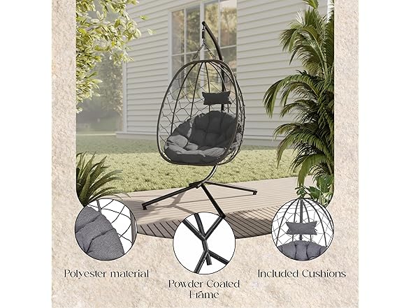 Leisuremod Summit Egg Swing Chair