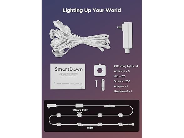 Brightown Permanent Outdoor Lights, 100Ft