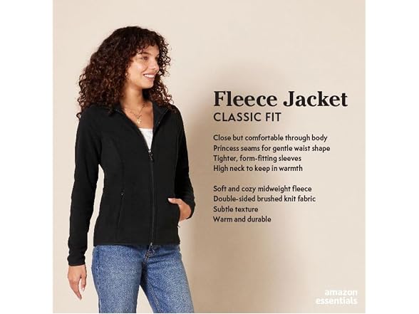 Amazon Essentials Women Classic Long-sleeve Fleece Jacket
