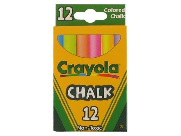 Crayola Non-Toxic White and Color Chalk Bundle
