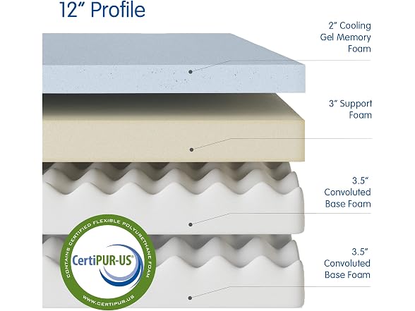Vibe 12" King Gel Memory Foam Mattress