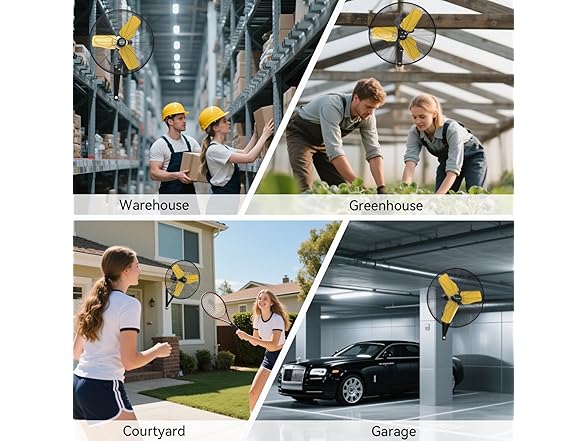 8800 CFM 24" Outdoor Commercial Wall Fan Oscillating, IP44 W (Open Box)