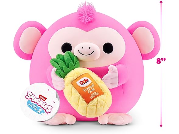Snackles Monkey & Dole Pinapple 8" Plush