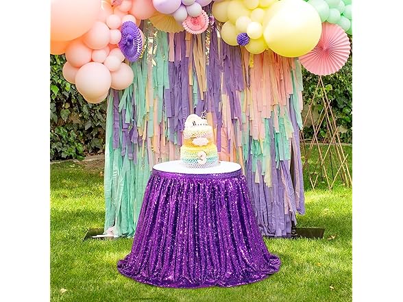 9ft Purple Table Skirts