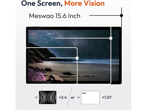 MESWAO 15.6 Inch Android 14 Tablet