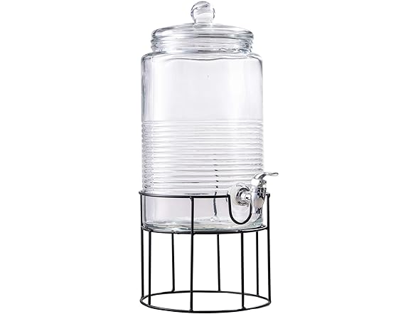 Style Setter Beverage Dispenser Cold Drink Dispenser Glass Jug