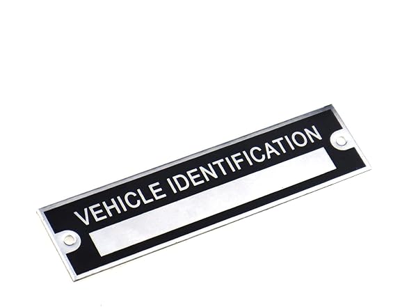 Blank Vehicle Identification Plate