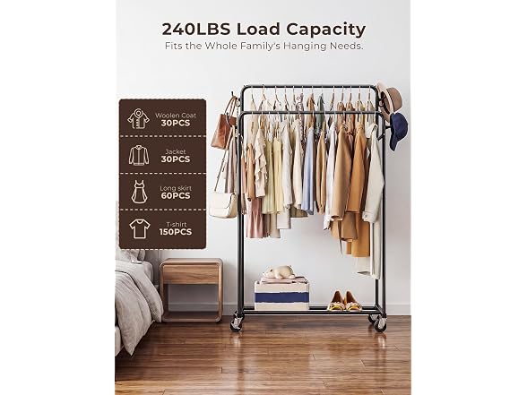 HogHow Rolling Clothing Rack