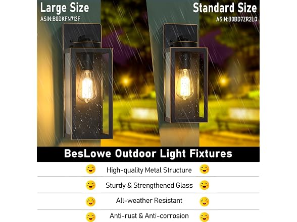 BesLowe 15’’ Large Outdoor Wall Lights