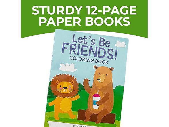 Fun Express 5" x 7" Animal Let's Be Friends Coloring Books