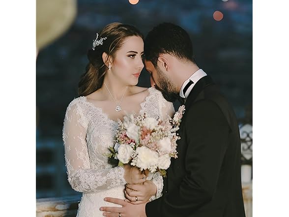 DUAL Heart Birthstone Necklace (APRIL)