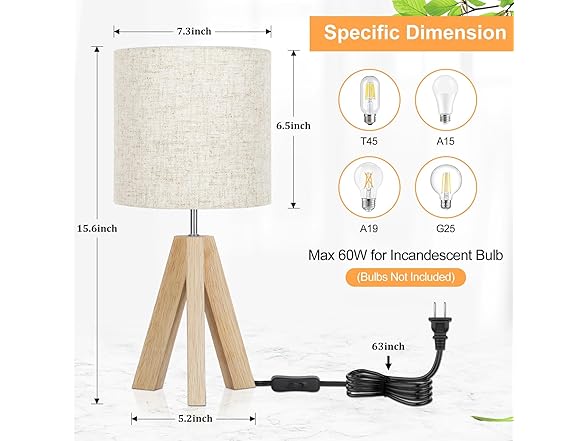 Brightever Small Table Lamp