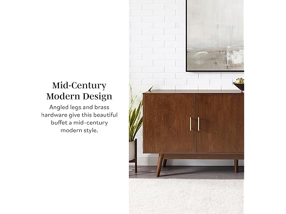 Walker Edison Mid-Century Modern Wood Kitchen Buffet