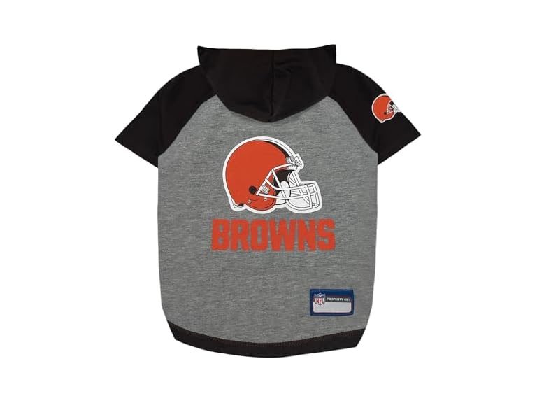 Pets First NFL Cleveland Browns Hoodie T-Shirt for Cats, X-Small, CLE-4044-XS