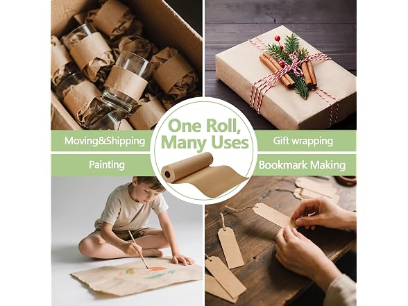 MAXTBEE 48" × 2400"(200') Thickened Brown Kraft Paper Roll
