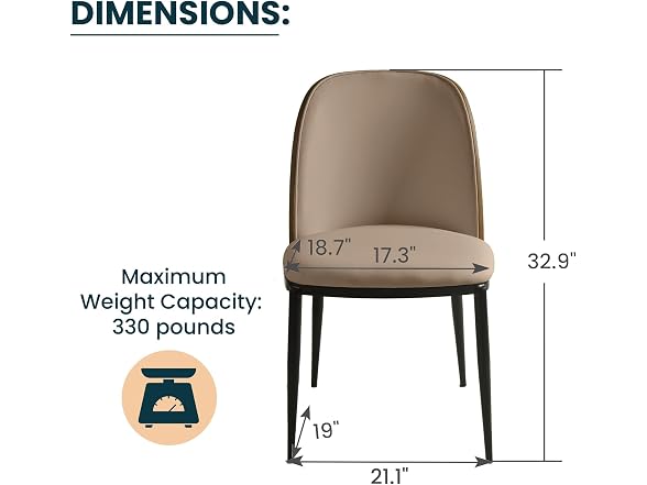 LeisureMod TCWN18BG Tule Dining Chair Walnut/Beige