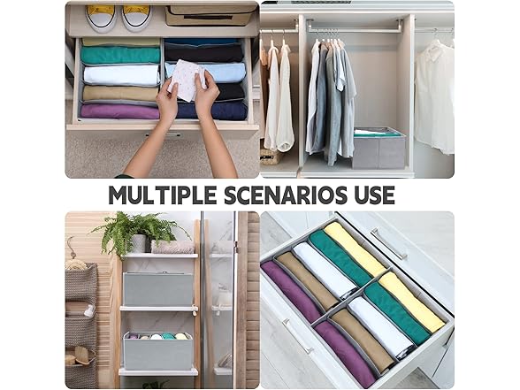8 Pack Clothes Drawer Organizers
