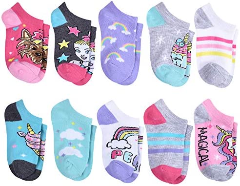 JoJo Siwa Girls No Show Socks, Bright Turquoise, Small