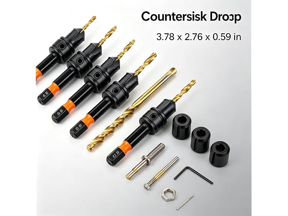 YJRNTY AAP-Tool-381 11pc Countersink Drill Bit Set