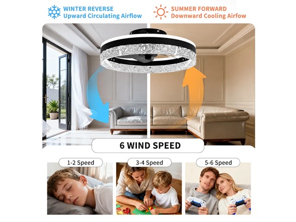 Smart RGB LED Ceiling Fan 20 w/ Remote