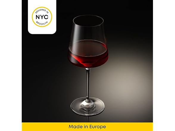 JoyJolt Sidney Red Wine Glasses Set of 4