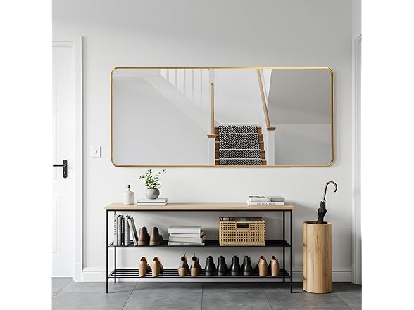 Anpark Full Length Gold Rectangle Mirror