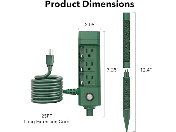 BN-LINK Outdoor Power Stake Timer 25FT