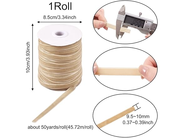 50 Yards Dark Khaki Velvet Ribbon Single
