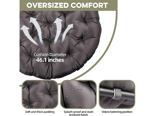 ZZW 8034 Hammock Hanging Chair with Stand Gray