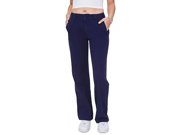 Forever 21 (S) Straight-Leg Twill Pants