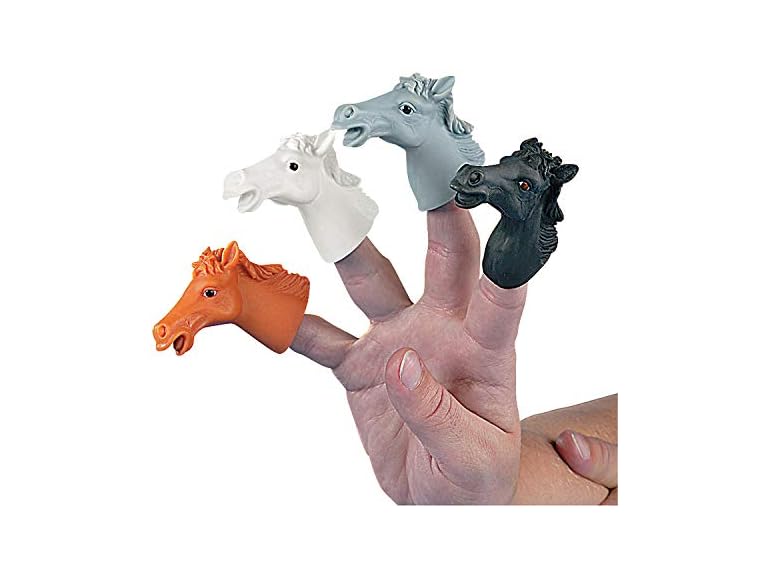 Fun Express Vinyl Horse Finger Puppets Set