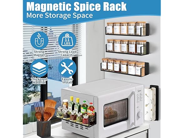 IYEBAU Magnetic Spice Racks, 7 Pack