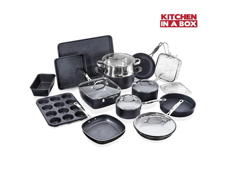 Granitestone NB-7081 20-Piece Granitestone 20Pc Nonstick Cookware Set Black