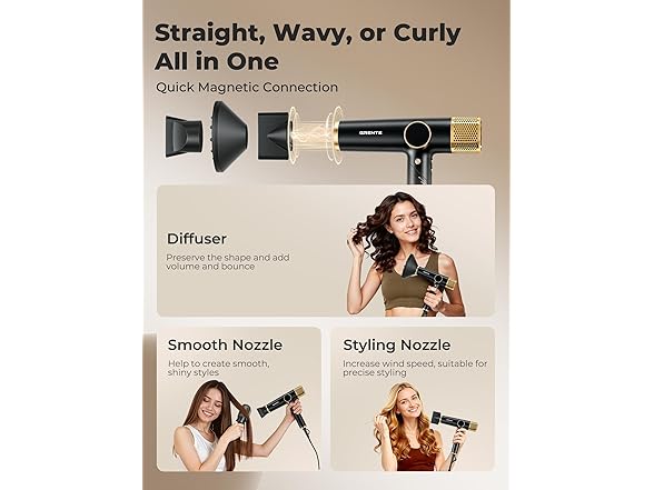 Foldable Hair Dryer with Diffuser