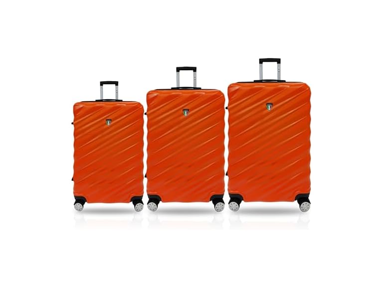 Tucci Italy Storto 3Pc Hardside Spinner Luggage Set Orange