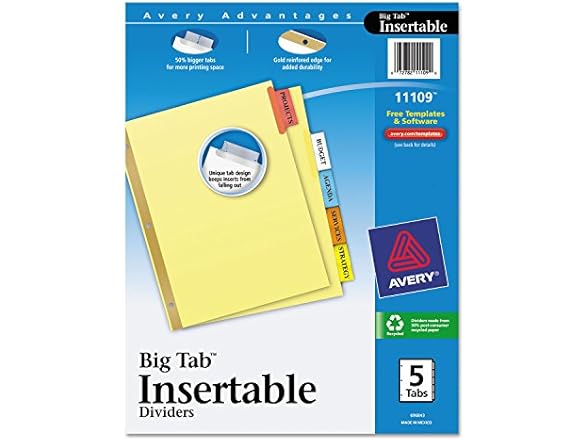 Avery Insertable Big Tab Dividers